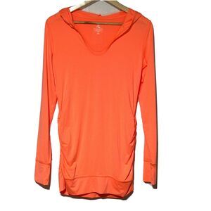 Energy Zone Women’s Athletic Hoodie Bright Orange Medium Long Sleeve Workout